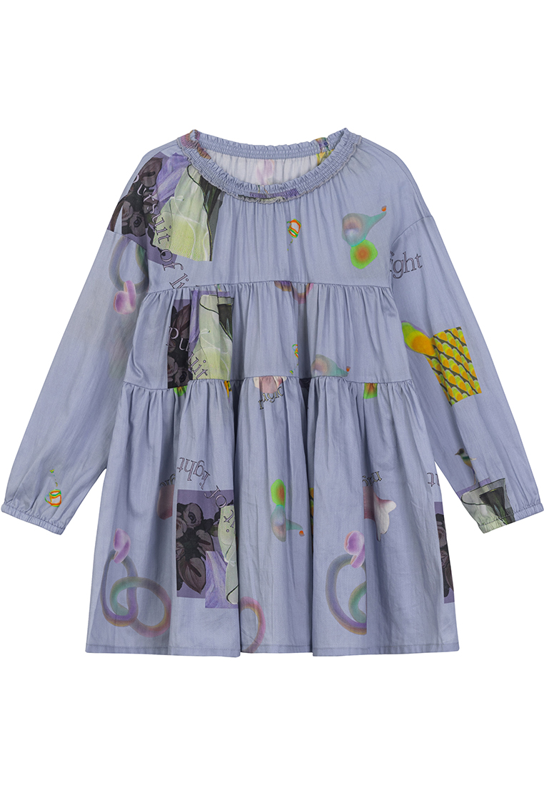 M.Latin Jersey Dress With Spring Graphic Design
