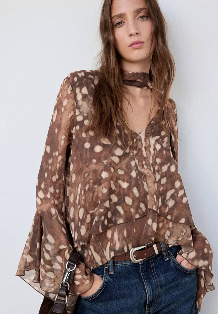 Mango Bambi Frill Blouse