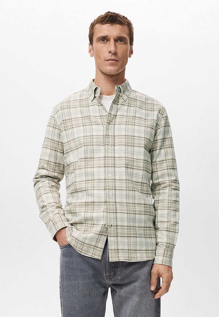 MANGO Man Regular-Fit Check Flannel Shirt