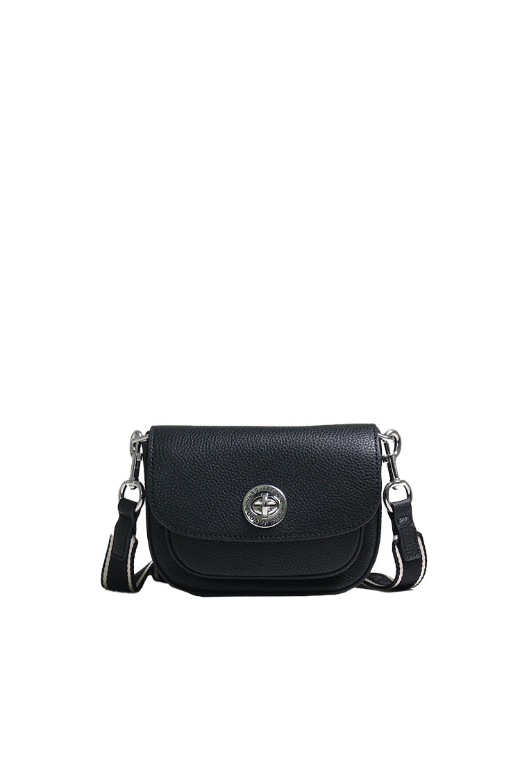 Marc Jacobs Marc Jacobs Turnlock Logo Mini Crossbody Bag In Black 4R3HMS002H02