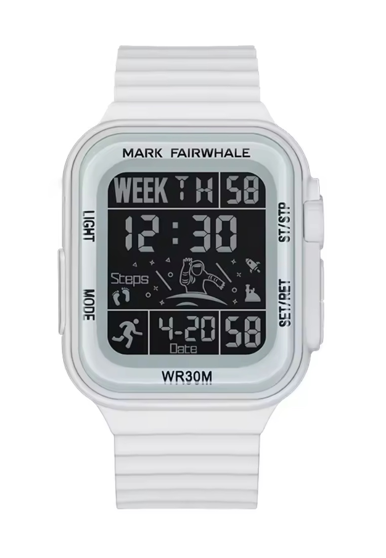 Mark Fairwhale Unisex Digital Sport Watch, Black Rubber Strap