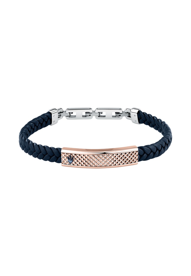 Maserati Maserati Leather Bracelet ,Men's Jewels ,Stainless Steel,19+3.5cm BLUE Leather JM525AVE35（A