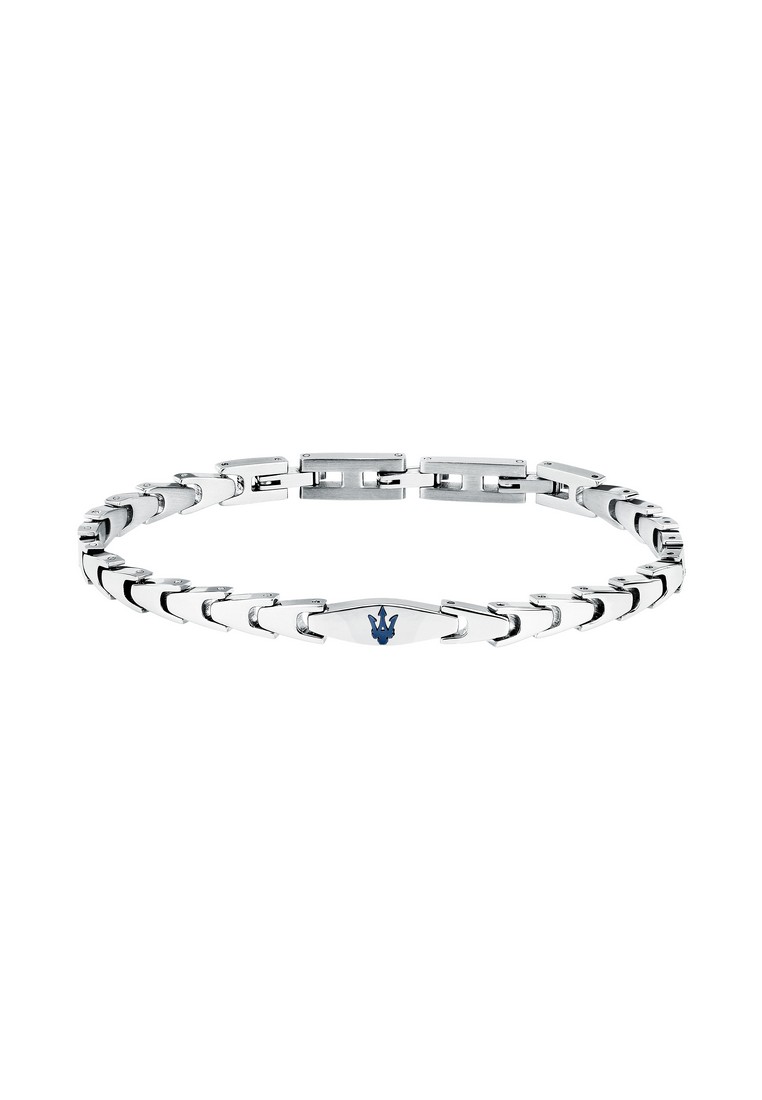 Maserati MASERATI Jewels 215mm Men's Stainless Steel Bracelet, Sliver & Blue, JM225AVD85 (Adjustable