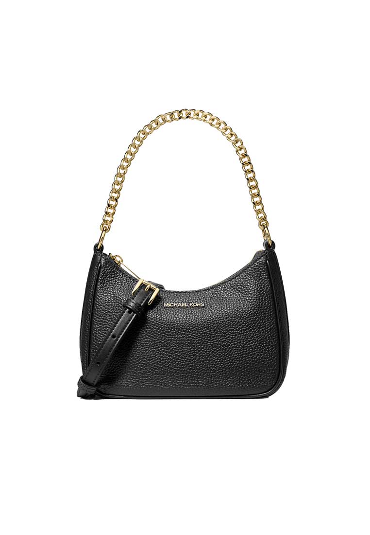 Michael Kors Jet Set Travel Small Pebbled Leather Convertible Crossbody Bag Black 35F5GTVC5L