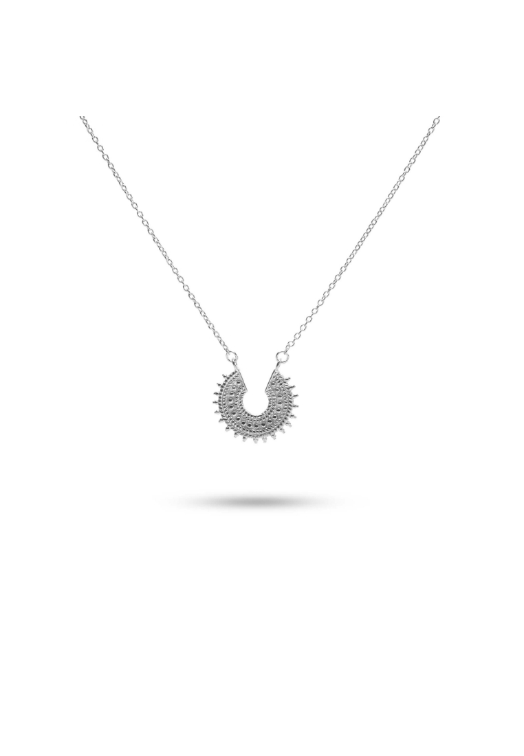 Millenne Millennia 2000 Chain with Filigree Ethnic Boho Charm Silver Necklace with 925 Sterling Silv
