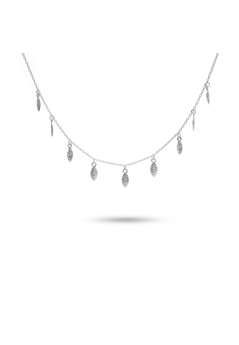 Millenne Millennia 2000 Bohemian Leaf Silver Necklace with 925 Sterling Silver