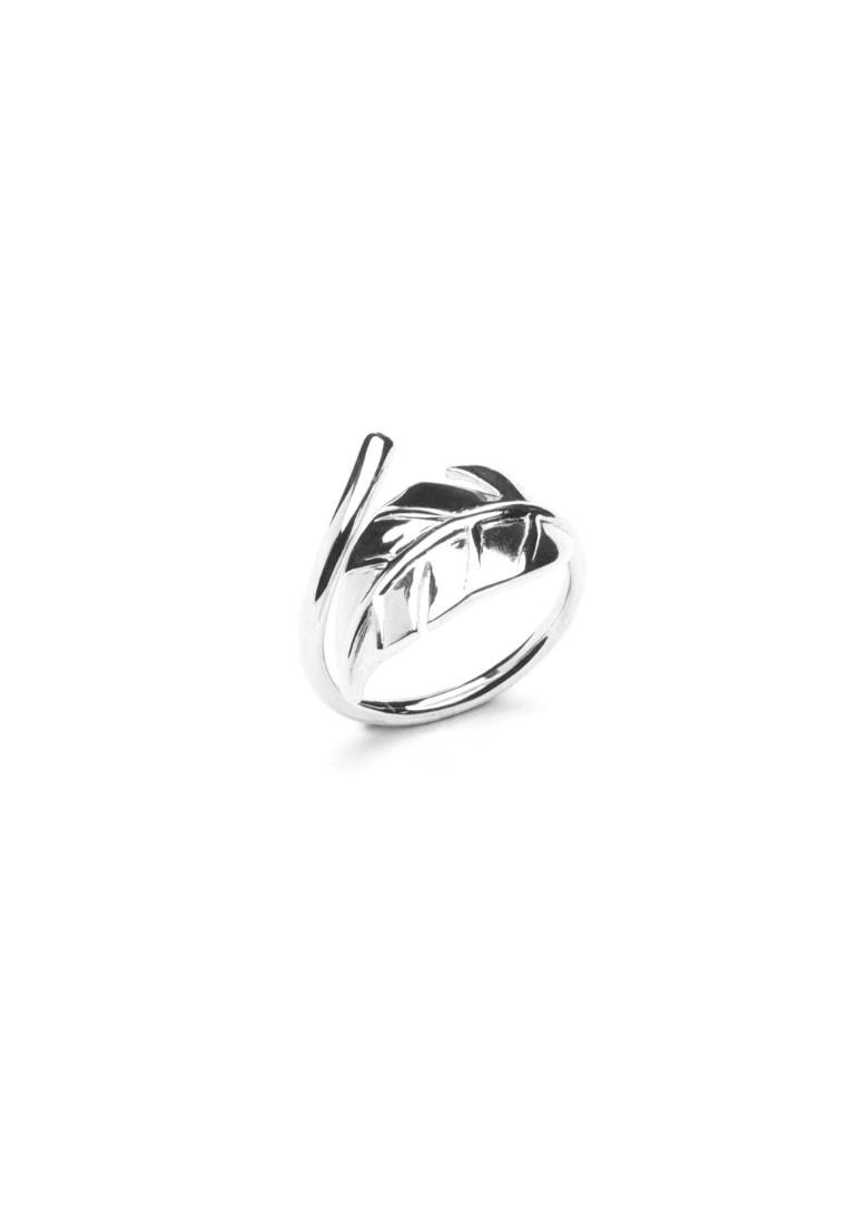 Millenne Millennia 2000 Mockup Leaf Curly Silver Adjustable Ring with 925 Sterling Silver