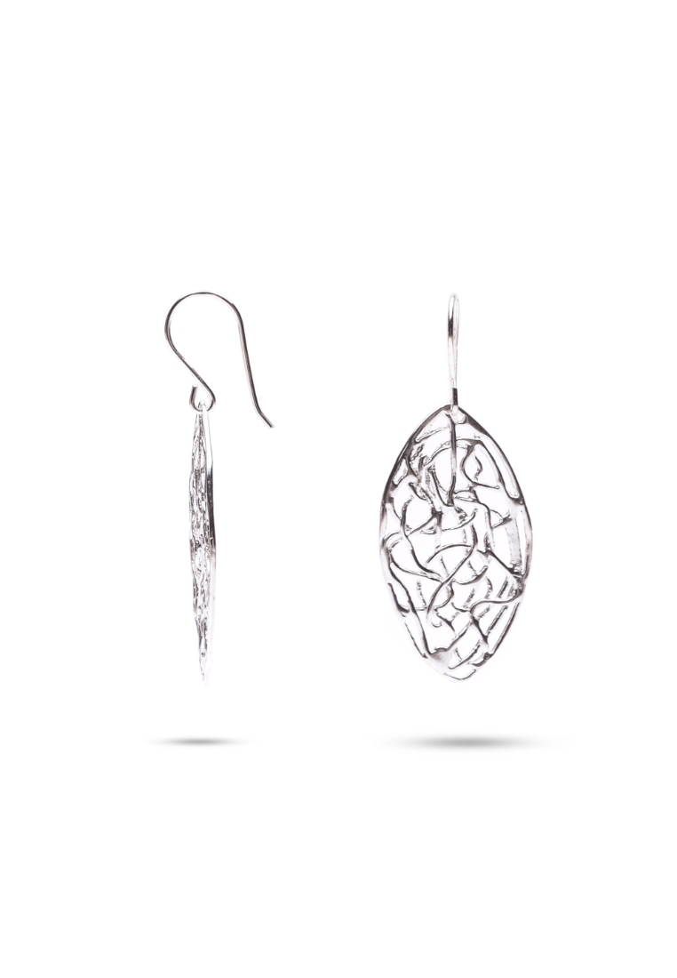 Millenne Millennia 2000 Wire Mesh Hook Silver Dangle Earrings with 925 Sterling Silver
