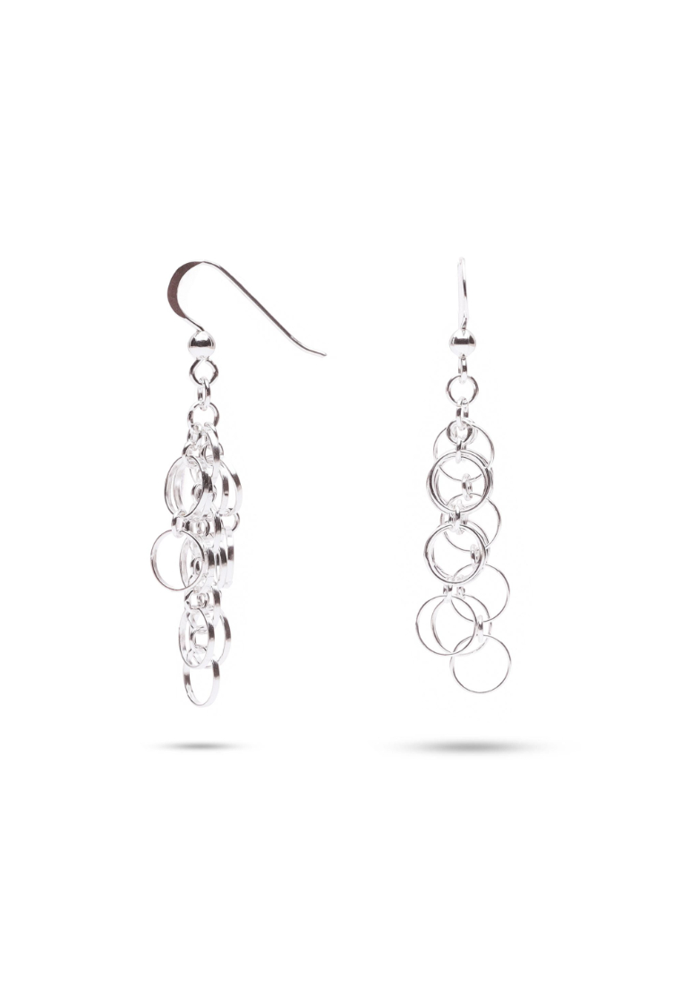 Millenne Millennia 2000 Entangled Hook Silver Dangle Earrings with 925 Sterling Silver