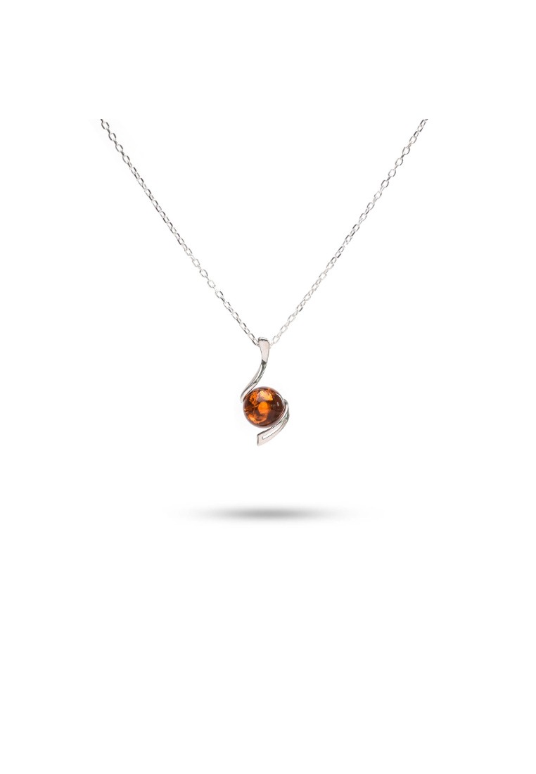Millenne Multifaceted Baltic Amber Goblet Silver Pendant with 925 Sterling Silver