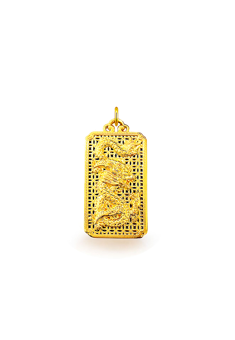 MJ Jewellery 999.9/24K Pure Gold 3D Dragon Pendant B714