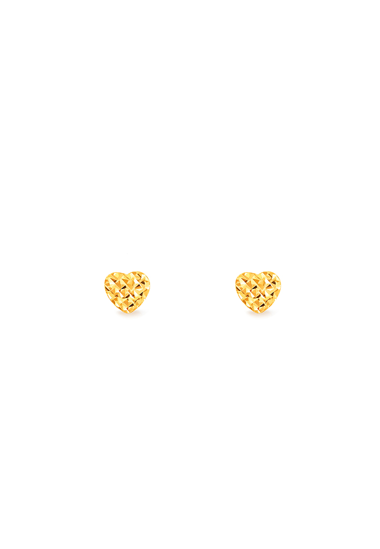 MJ Jewellery 375/9K Gold Half Love Earrings S100 (S Size)