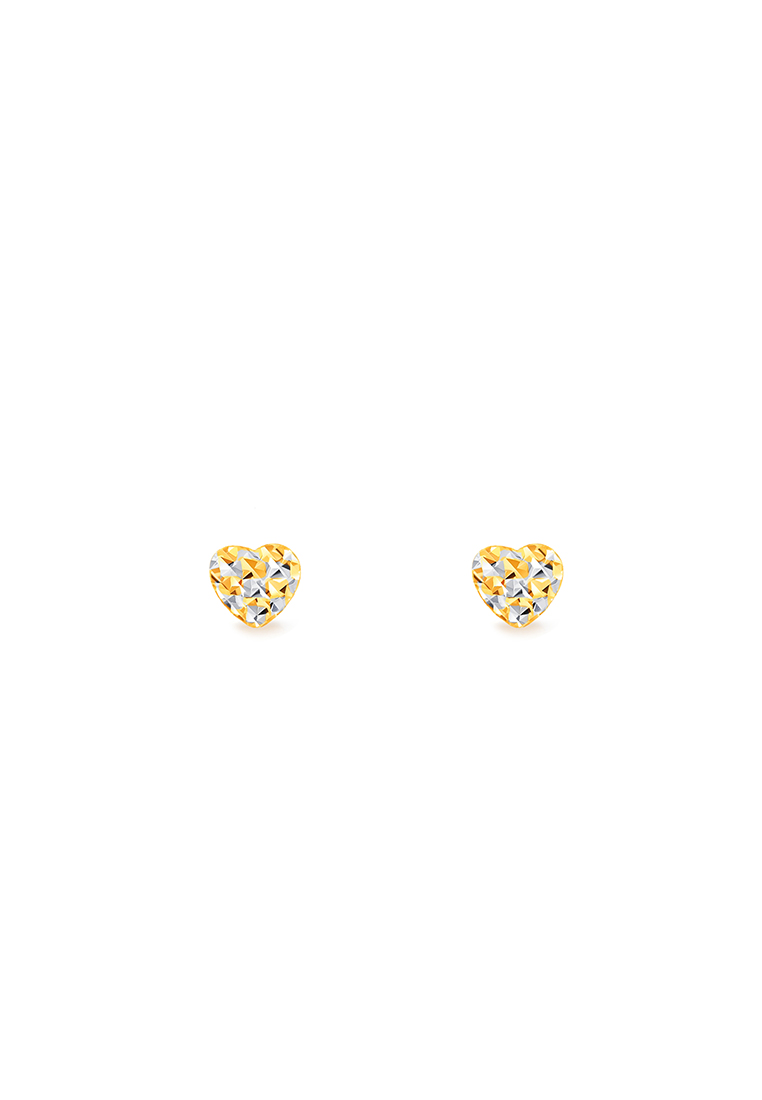 MJ Jewellery 375/9K Gold Half Love Earrings S100 (S Size)