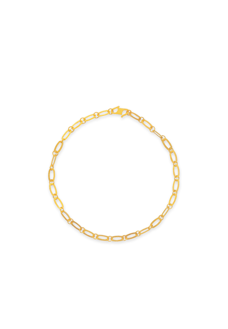 MJ Jewellery 916/22K Gold Mini Paper Clip Bracelet T136