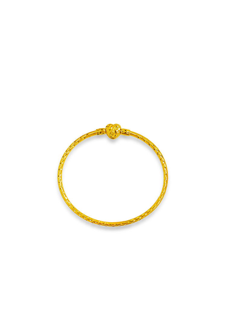 MJ Jewellery 916/22K Gold Love Lock Bangle P1 (L-16.5CM)
