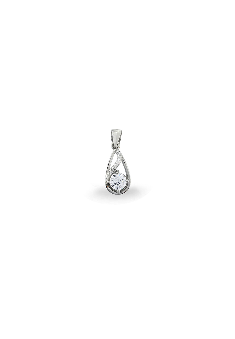 MJ Jewellery 925 Sterling Silver Pendant SB567 Plated White Gold