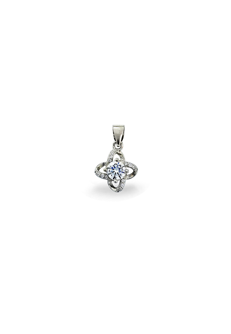 MJ Jewellery 925 Sterling Silver Pendant SB551 Plated White Gold