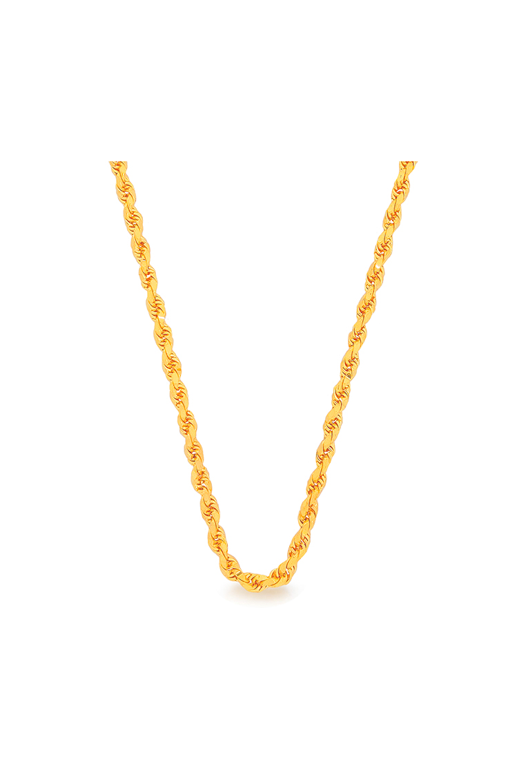 MJ Jewellery 375/9K Gold Solid Rope Necklace R003 (4MM, 52CM)