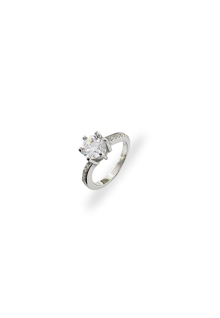 MJ Jewellery MJ Jewellery 925 Sterling Silver Ring SC517 Plated White Gold