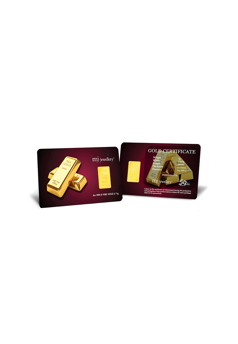 MJ Jewellery 5G Gold Collection 999.9/24K Gold Bar (1g)