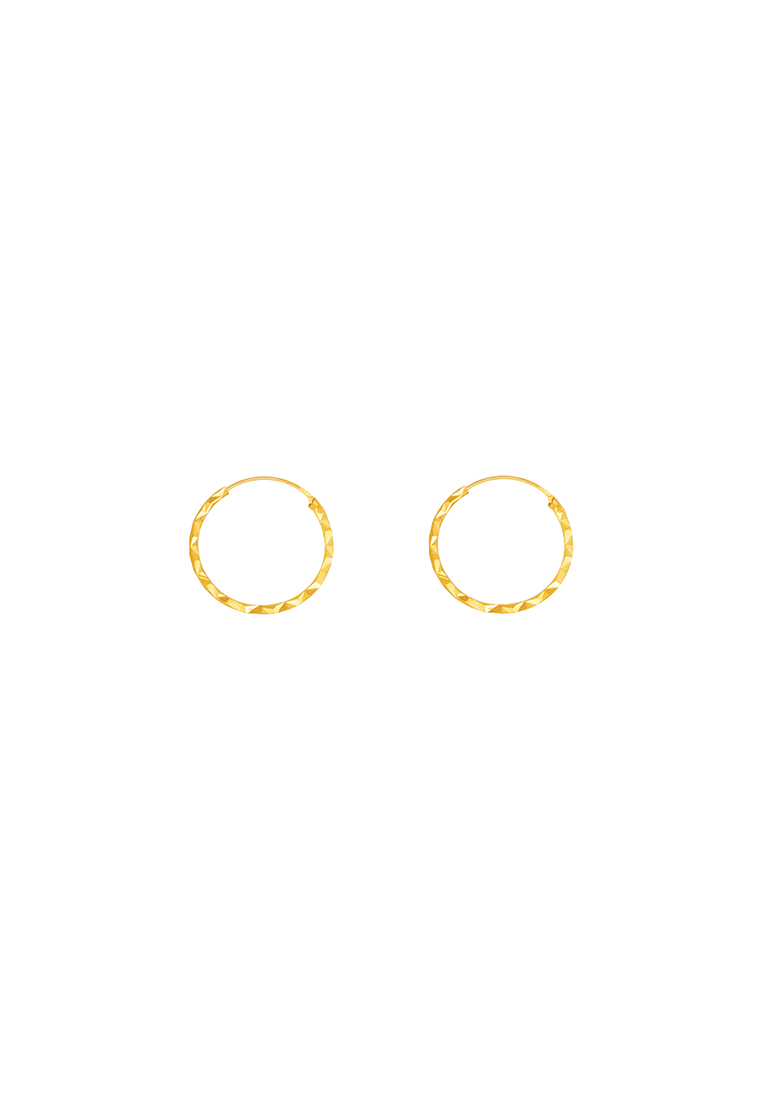 MJ Jewellery 916/22K Gold Round Earrings S77C (M Size)