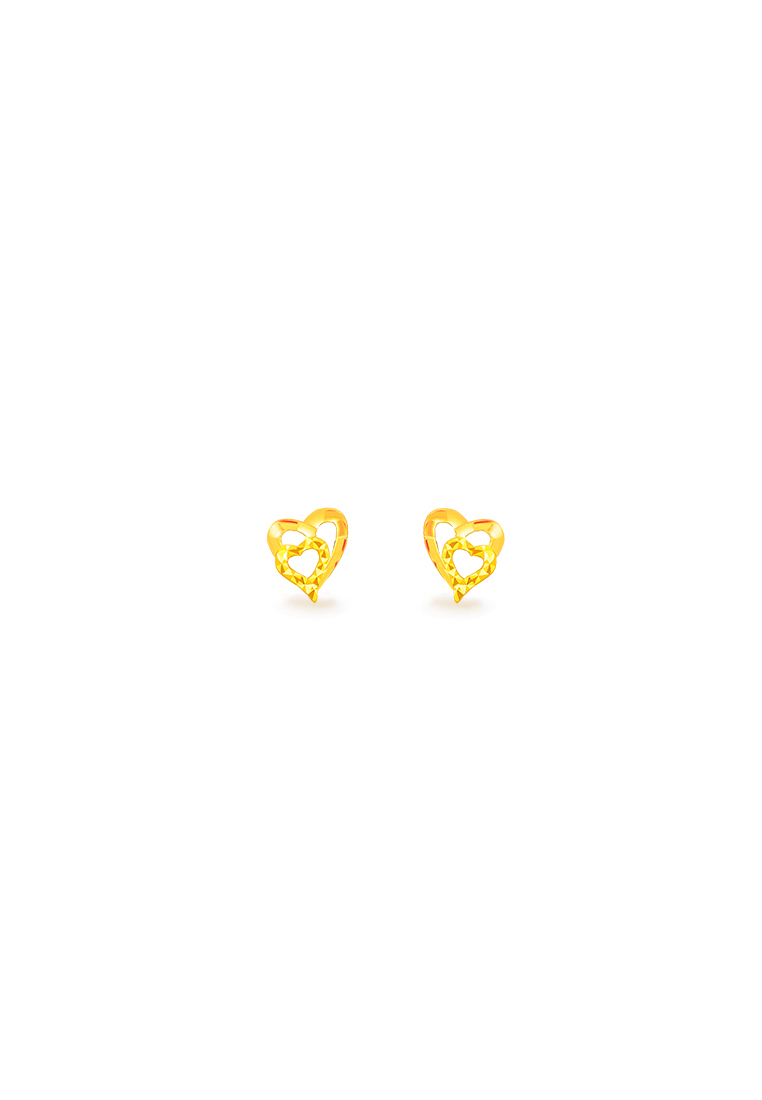 MJ Jewellery 375/9K Gold Love Earrings S127