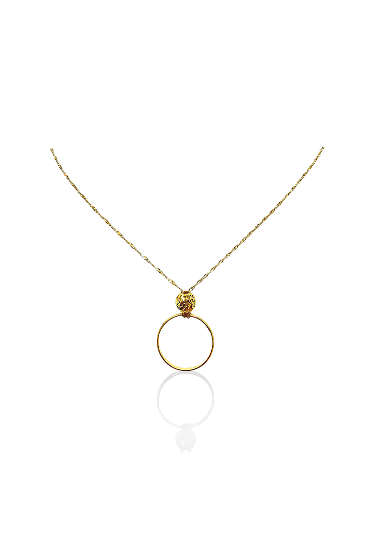 MJ Jewellery 375/9K Gold Ring with Wave Chain Necklace Set (52CM)