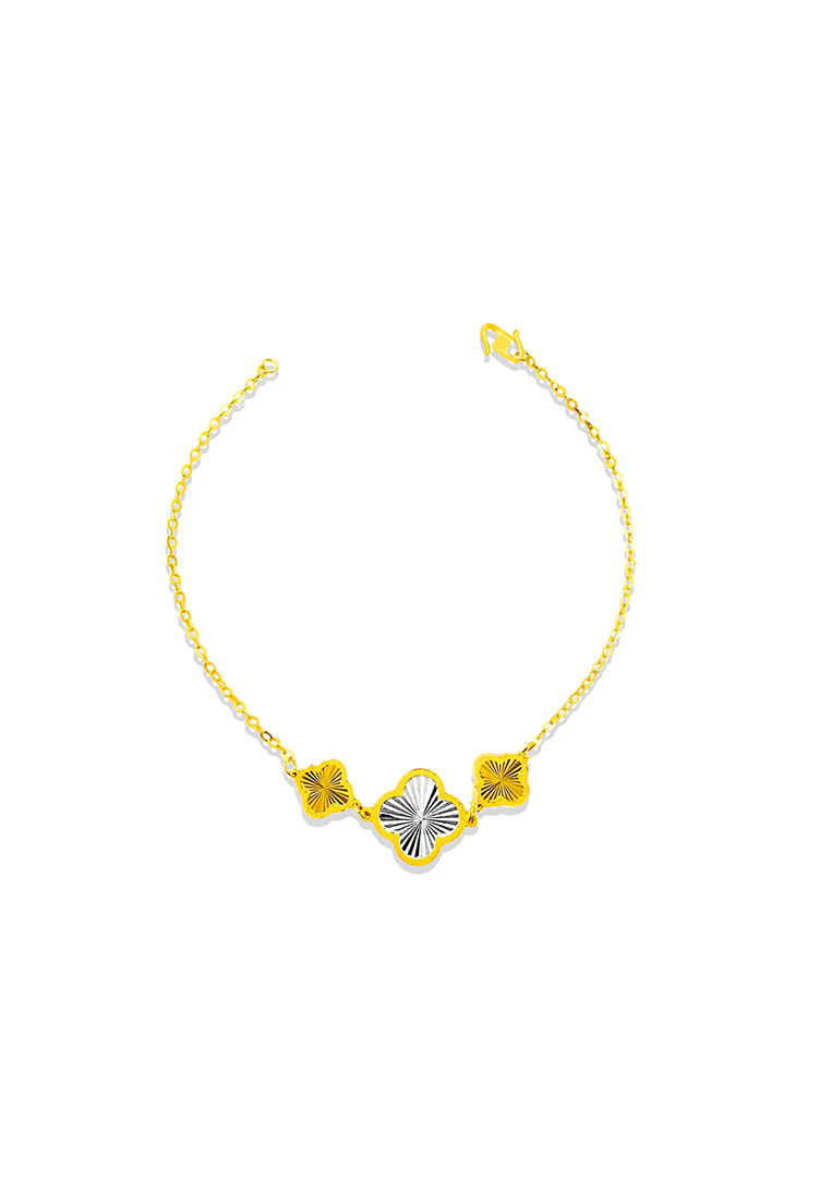 MJ Jewellery 375/9K Gold Clover Leaf Bracelet T173B