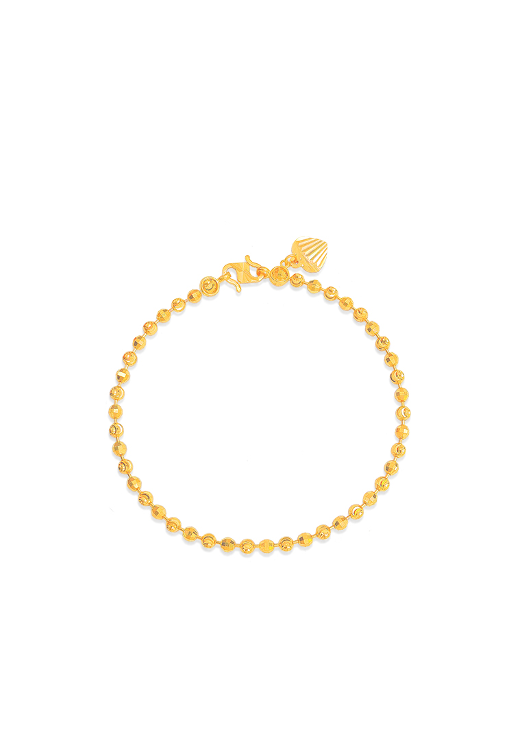 MJ Jewellery 916/22K Gold Ball Bead Chain Bracelet T014 (2.50MM)
