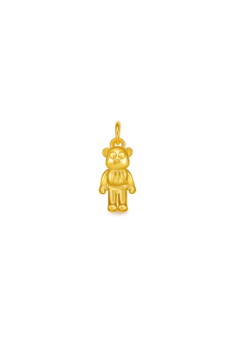 MJ Jewellery 999.9/24K Pure Gold 3D Violent Bear Pendant B639B