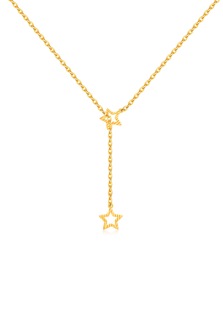 MJ Jewellery 5G Gold Collection 916/22K Star & Star Y-Shape Gold Necklace R179