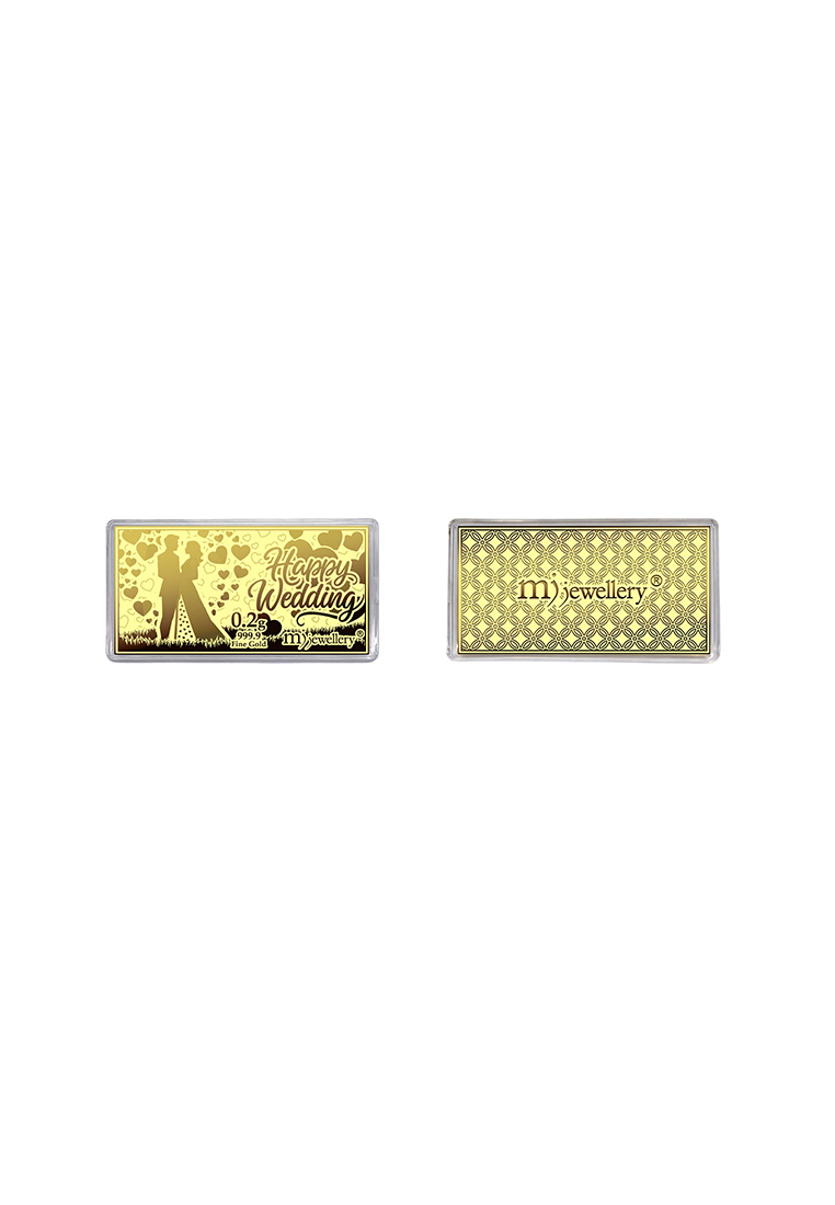 MJ Jewellery 999.9/24K Pure Gold Wedding Gold Note GN11 (0.2g)