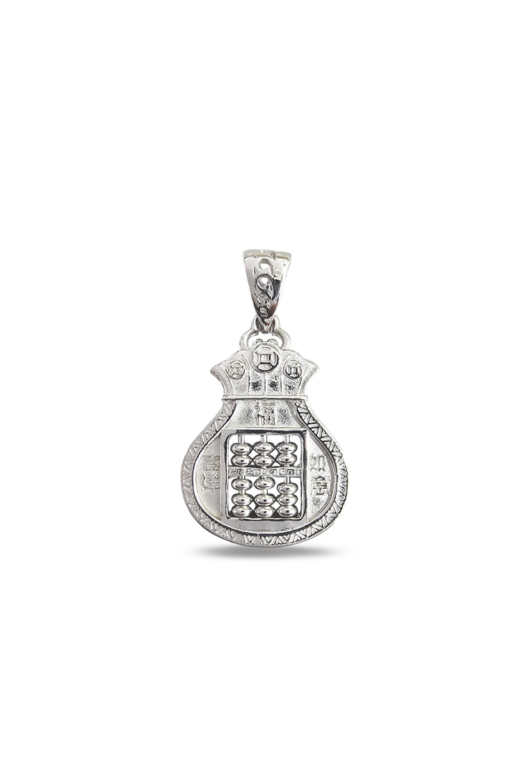 MJ Jewellery 925 Sterling Silver Abacus Pendant SB575 Plated White Gold
