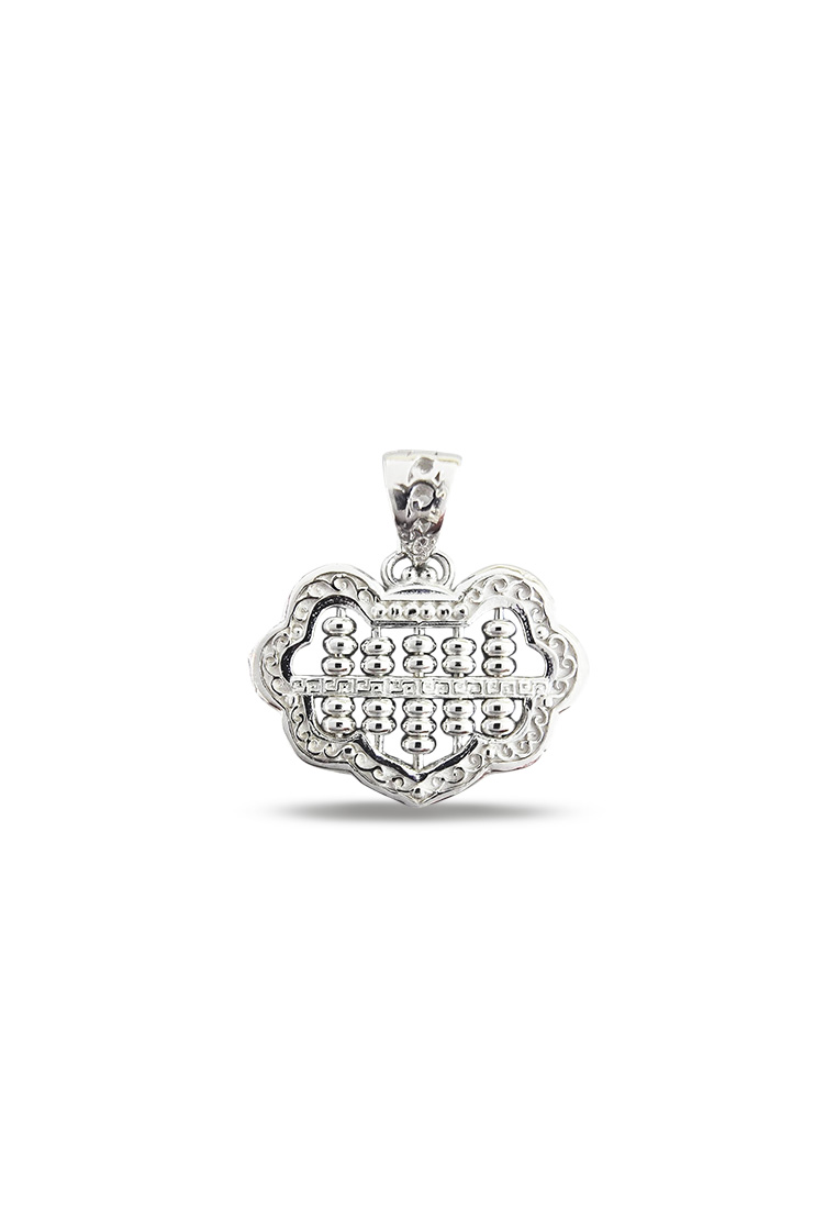 MJ Jewellery 925 Sterling Silver Abacus Pendant SB577 Plated White Gold