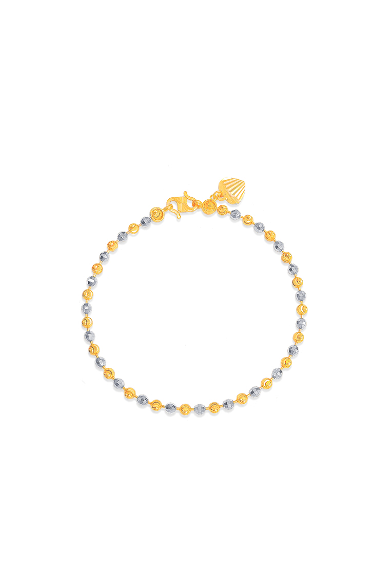 MJ Jewellery 916/22K Gold Ball Bead Chain Bracelet T014 (2.50MM)
