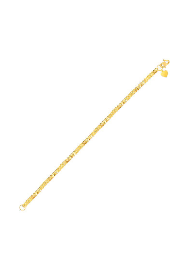 MJ Jewellery 916/22K Gold Snake Skin Bracelet T011 (2MM)