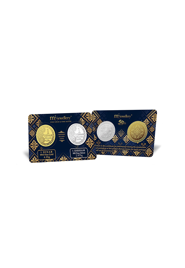 MJ Jewellery 5G Gold Collection 999.9/24K Pure Gold & 999 Fine Silver Bar (4.25g & 2.975g)