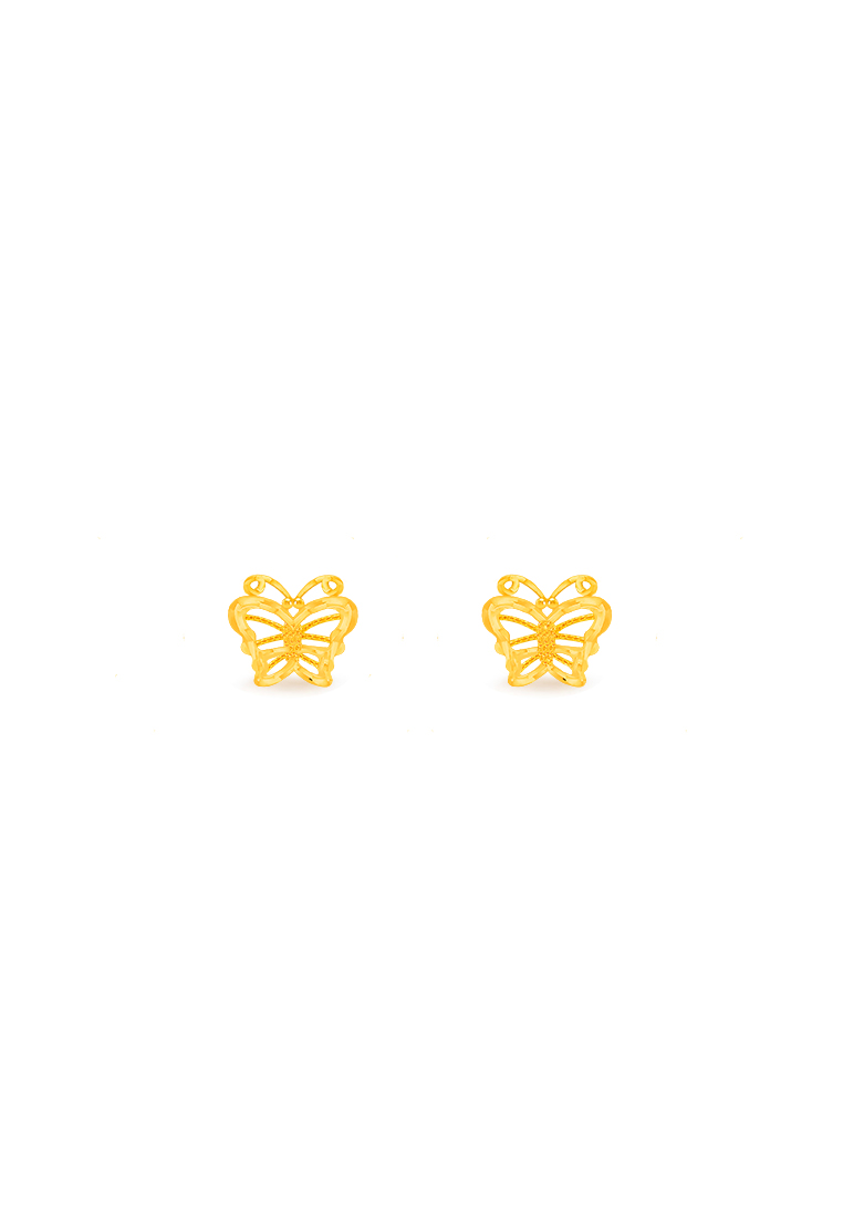 MJ Jewellery 375/9K Gold Butterfly Earrings S121
