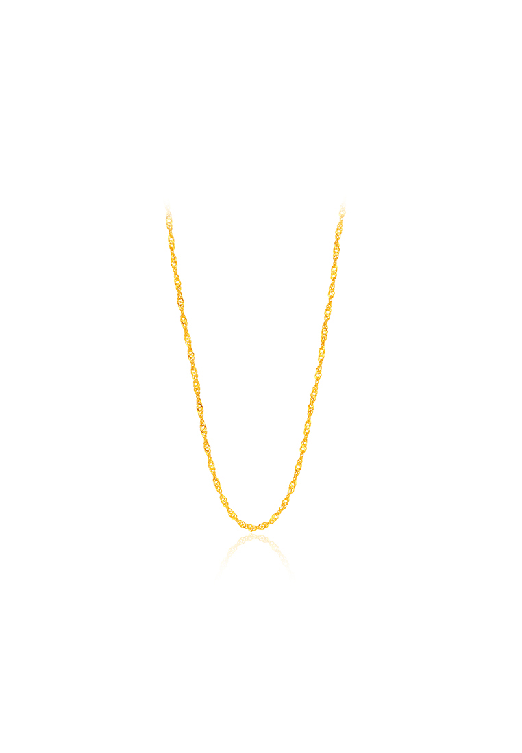 MJ Jewellery 375/9K Gold Wave Necklace R001 (1.85MM, 60CM)