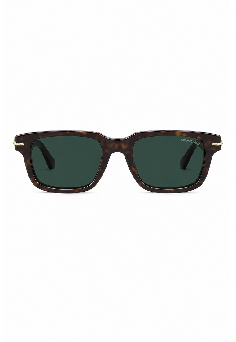 Montblanc Men's Havana Meisterstück Rectangle Sunglasses