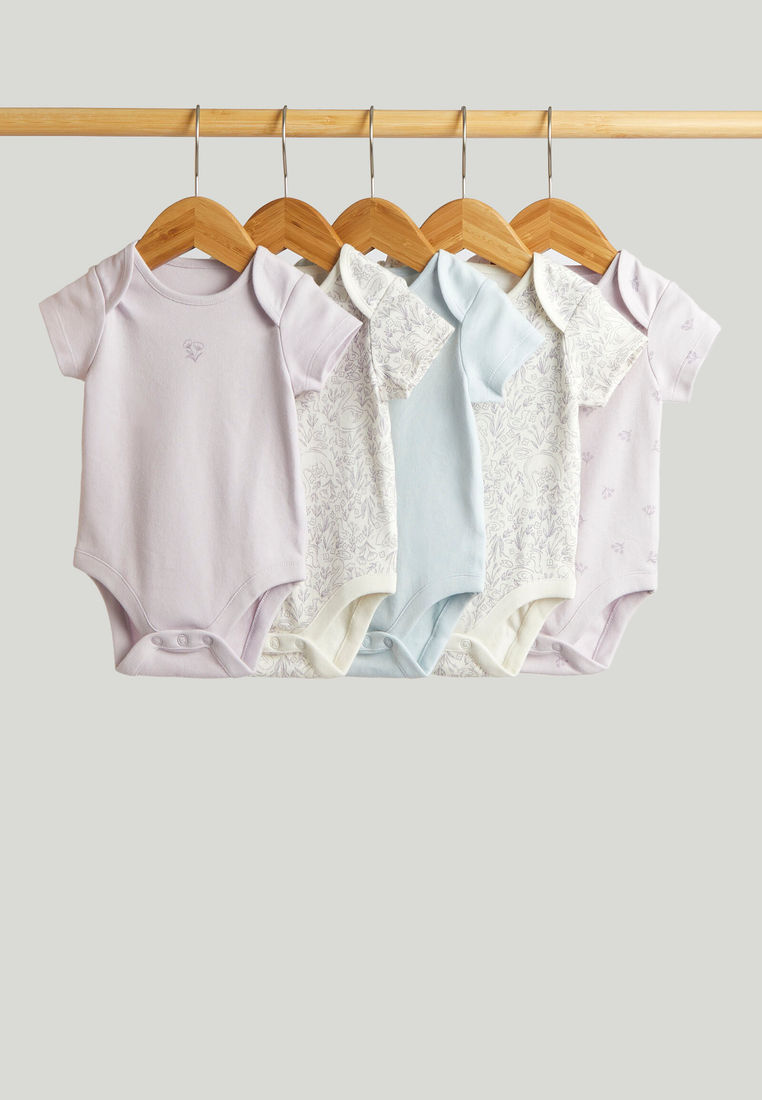 Mothercare 5 Pack Swan Short-Sleeved Bodysuits