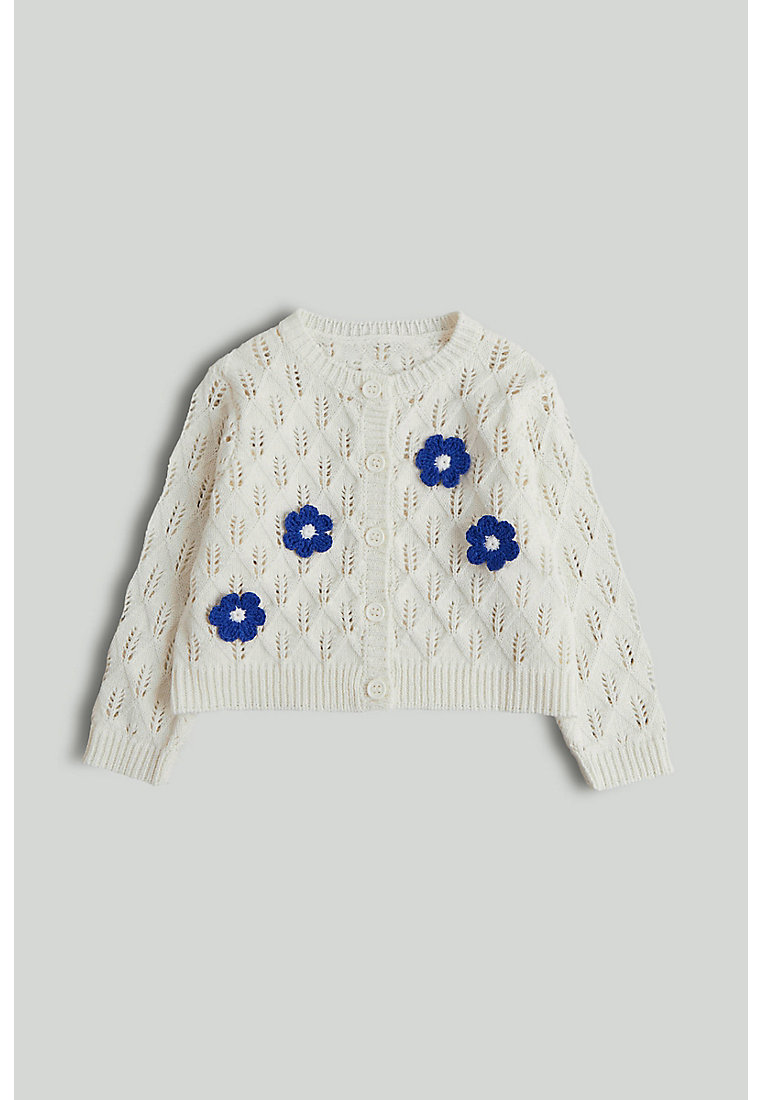 Mothercare White Crochet Flower Cardigan