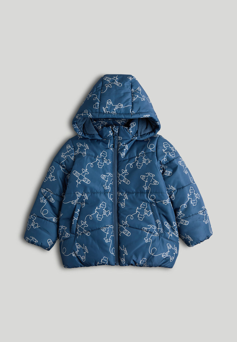 Mothercare Blue Plane Padded Coat