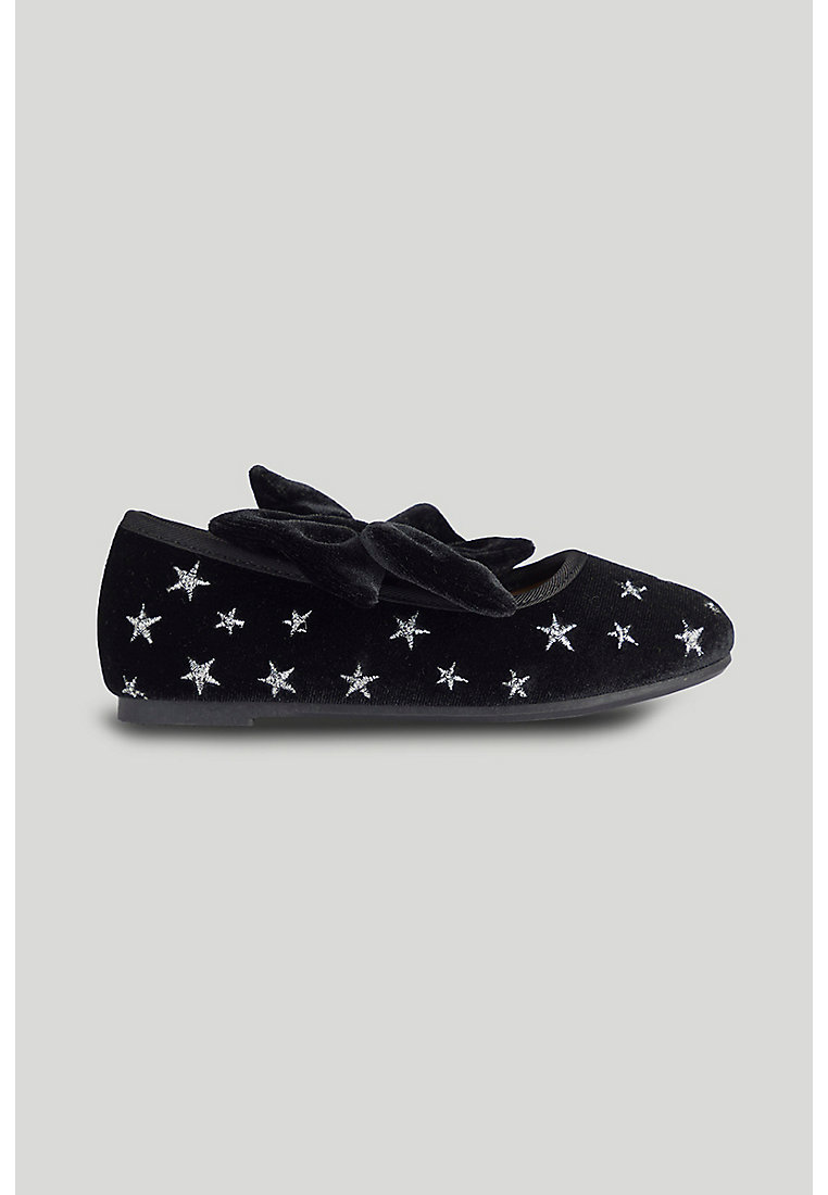 Mothercare Black Star Ballerina Shoes