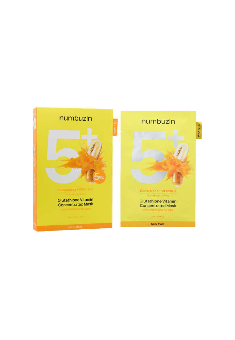 NUMBUZIN NUMBUZIN No.5+ Glutathione Vitamin Concentrated Mask (5pcs)