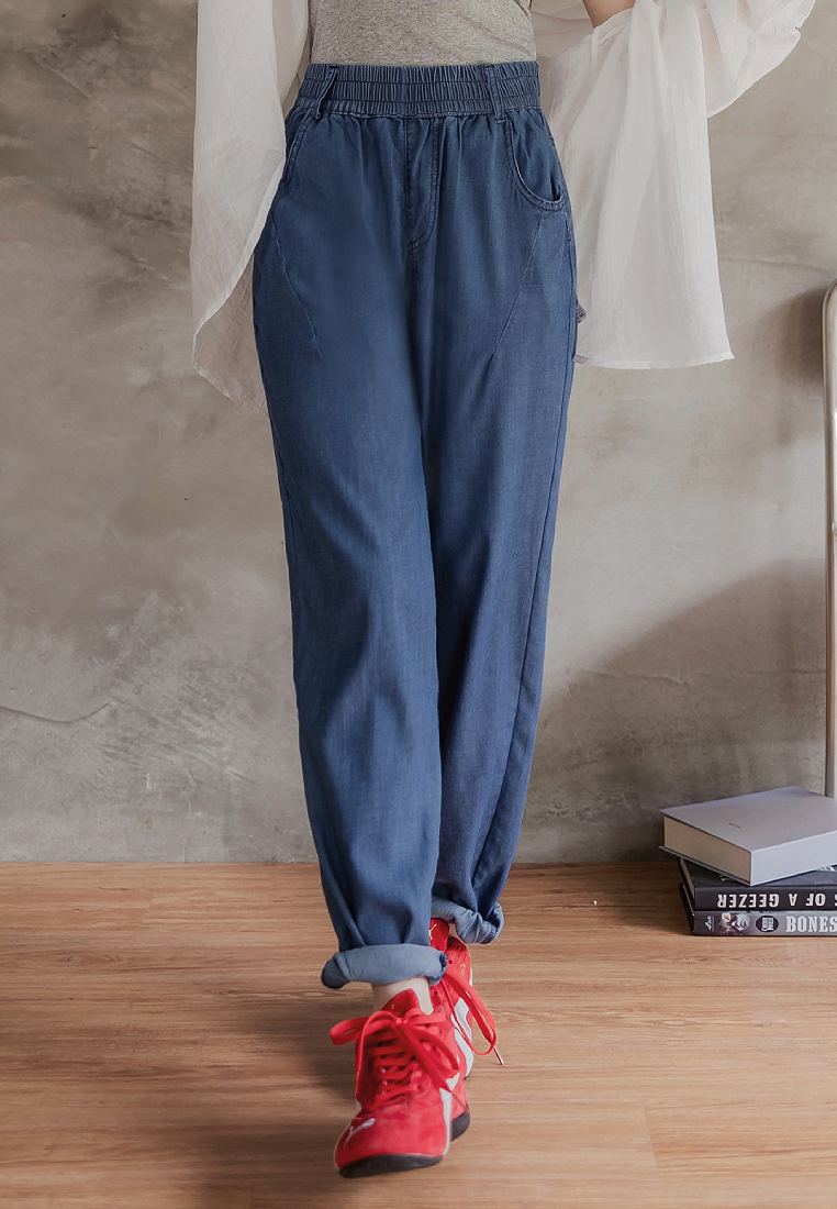 OBSTYLE Cool-Touch Casual Elasticated Harem Trousers [BA6208]