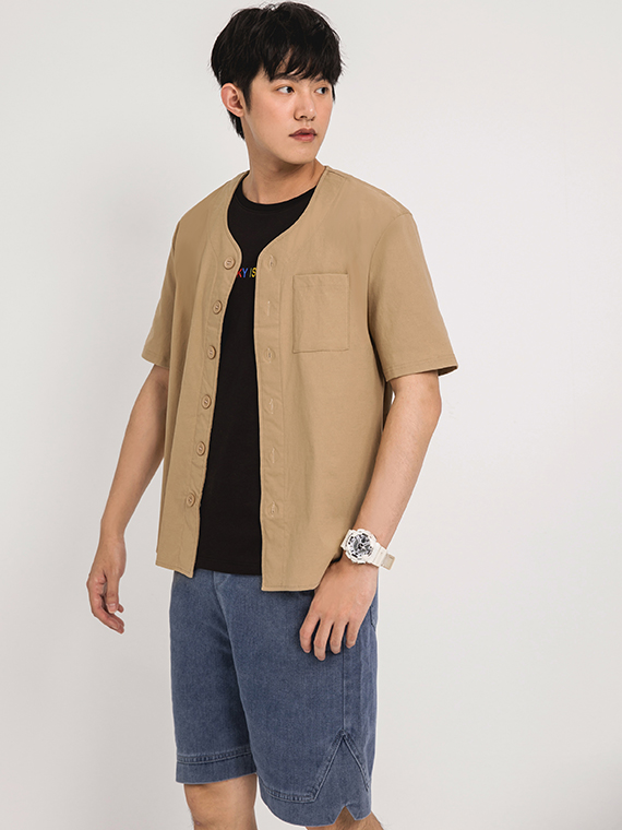 OBSTYLE Cool Sensation. Ice Feeling Elastic Pocket Short Sleeve Shirt [KL1290]