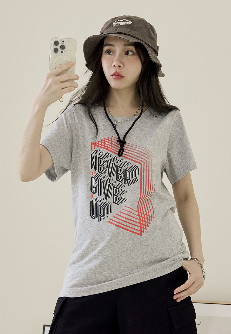 OBSTYLE Statement 3D Text Short Sleeve T-Shirt [AB20397]