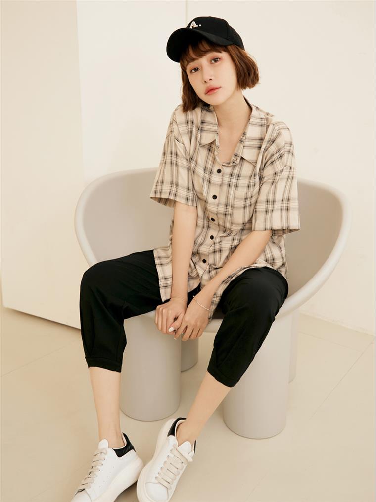 OBSTYLE Cool and stretchy solid color pleated cocoon pants [BA7212]