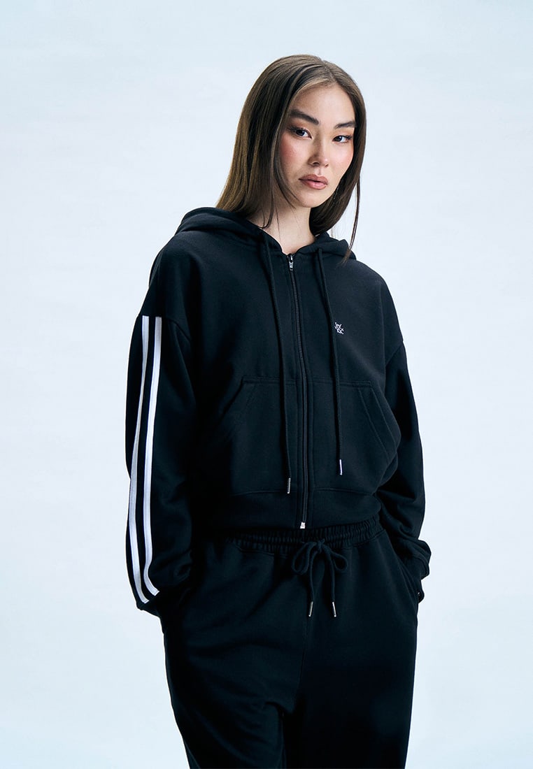 OXGN Striped Sleeve Boxy Hoodie